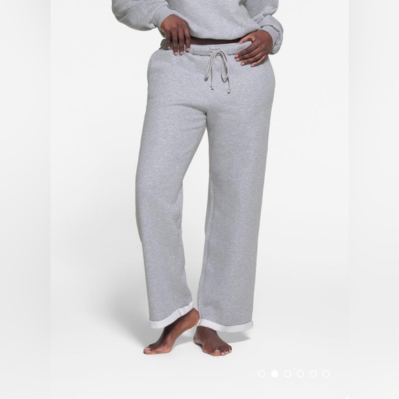 Skims Cotton Fleece Classic Straight Leg Pant Size Large - Picture 1 of 7